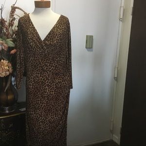 Ralph Lauren animal print ruched dress.